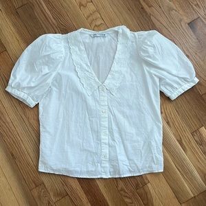 Zara Deep V Neck Blouse